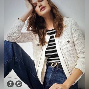 White House Black Market Cream Cardigan